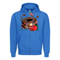 True Royal donut strawberry and usa flag Zipper Hoodie - AdoDesignShop