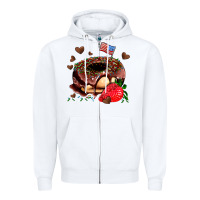 White donut strawberry and usa flag Zipper Hoodie - AdoDesignShop