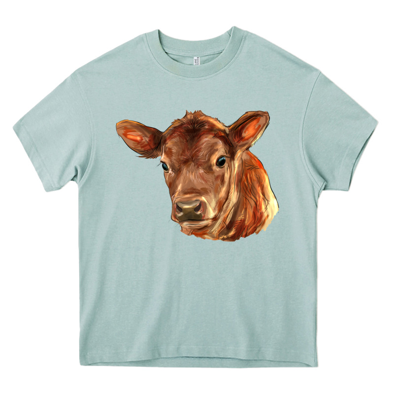 Red Angus Calf Face Heavy Core Tee by LillyAllenDesigns | Teevron