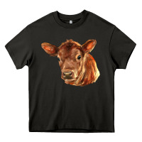 Asphalt red angus calf face Heavy Core Tee - LillyAllenDesigns