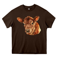 Chocolate Brown red angus calf face Heavy Core Tee - LillyAllenDesigns