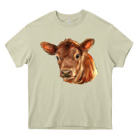 Mossy red angus calf face Heavy Core Tee - LillyAllenDesigns