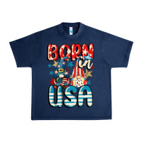 Navy Born in USA gnomes 4th of July Urban Heavy Tee - CowGirlArtShop