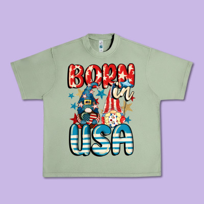 Born In Usa Gnomes 4th Of July Urban Heavy Tee Designed By Cowgirlartshop