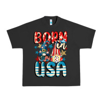 Pigment Black Born in USA gnomes 4th of July Urban Heavy Tee - CowGirlArtShop