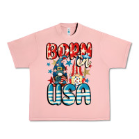 Salmon Born in USA gnomes 4th of July Urban Heavy Tee - CowGirlArtShop