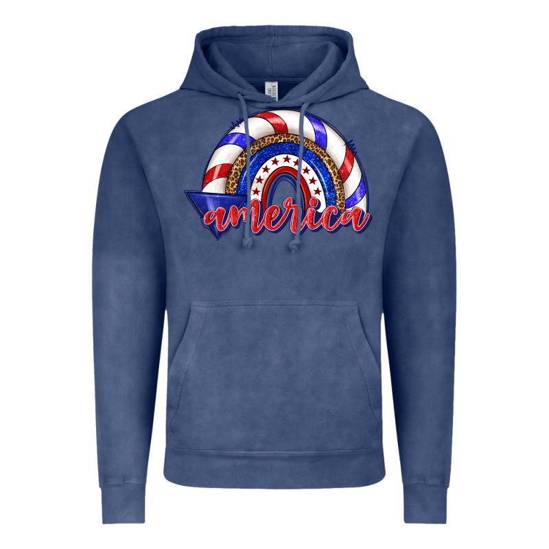 America Rainbow Vintage Hoodie by texasbilliewilder | Teevron