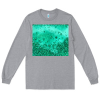 Heather Grey green glitter Long Sleeve Tee - JahusDesignShop