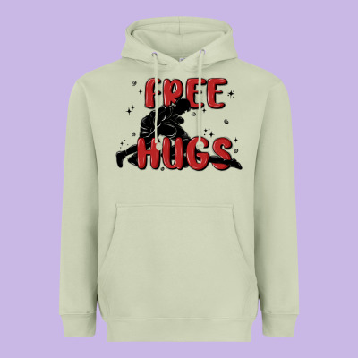Free Hugs Heavyweight Hoodie Designed By Maliassmallbusiness
