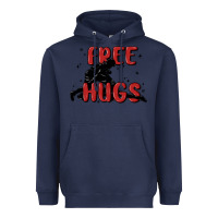 Navy free hugs Heavyweight Hoodie - MaliasSmallBusiness