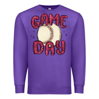 Purple game day baseball Premium Sweatshirt - MaliasSmallBusiness