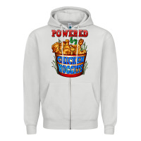 Dove Grey powered by chicken nuggets Zipper Hoodie - AdoDesignShop