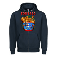 Navy powered by chicken nuggets Zipper Hoodie - AdoDesignShop
