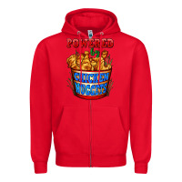 Red powered by chicken nuggets Zipper Hoodie - AdoDesignShop