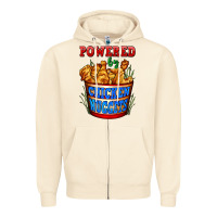 Sandshell powered by chicken nuggets Zipper Hoodie - AdoDesignShop