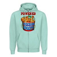Seafoam powered by chicken nuggets Zipper Hoodie - AdoDesignShop