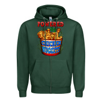 Sports Green powered by chicken nuggets Zipper Hoodie - AdoDesignShop