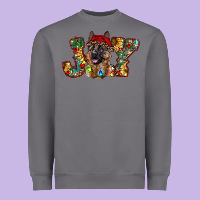 German Shepherd Christmas Joy Heavyweight Sweatshirt Designed By Ranaportraitstore