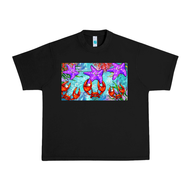 Crab And Starfish  Cup Urban Heavy Tee by BarkalooDesign | Teevron
