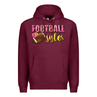 Burgundy football sister Premium Hoodie - BundleAndBundleShop