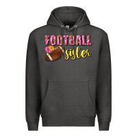 Charcoal Heather football sister Premium Hoodie - BundleAndBundleShop