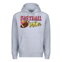 Heather Grey football sister Premium Hoodie - BundleAndBundleShop