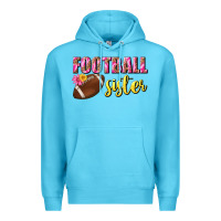 Ocean Blue football sister Premium Hoodie - BundleAndBundleShop