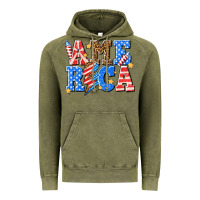 Vintage Olive America with lightning bolt Vintage Hoodie - texasbilliewilder