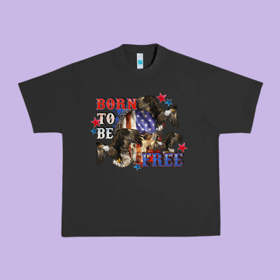Born To Be Free 4th Of July Urban Heavy Tee Designed By Cowgirlartshop