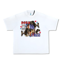 White Born to be free 4th of july Urban Heavy Tee - CowGirlArtShop
