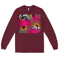 Burgundy pink glitter leopard cowhide Long Sleeve Tee - JahusDesignShop