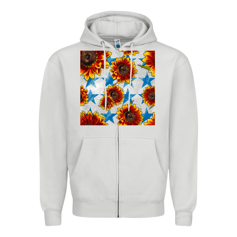 Patriotic Sunflowers And Stars Zipper Hoodie by BundleAndBundleShop | Teevron