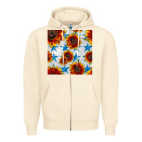 Sandshell patriotic sunflowers and stars Zipper Hoodie - BundleAndBundleShop