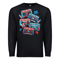 Black usa america cassette tapes Premium Sweatshirt - MaliasSmallBusiness