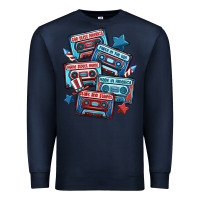 Navy usa america cassette tapes Premium Sweatshirt - MaliasSmallBusiness