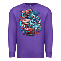 Purple usa america cassette tapes Premium Sweatshirt - MaliasSmallBusiness