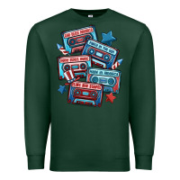 Sports Green usa america cassette tapes Premium Sweatshirt - MaliasSmallBusiness