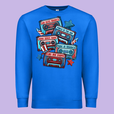 Usa America Cassette Tapes Premium Sweatshirt Designed By Maliassmallbusiness
