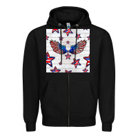Black patriotic eagle wing Zipper Hoodie - BundleAndBundleShop