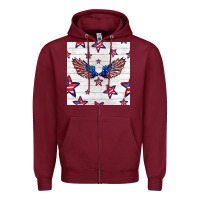 Burgundy patriotic eagle wing Zipper Hoodie - BundleAndBundleShop