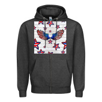Charcoal Heather patriotic eagle wing Zipper Hoodie - BundleAndBundleShop