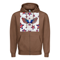 Chestnut patriotic eagle wing Zipper Hoodie - BundleAndBundleShop