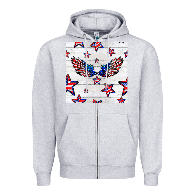 Patriotic Eagle Wing Zipper Hoodie by BundleAndBundleShop | Teevron