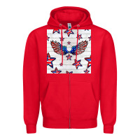 Red patriotic eagle wing Zipper Hoodie - BundleAndBundleShop