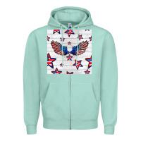 Seafoam patriotic eagle wing Zipper Hoodie - BundleAndBundleShop
