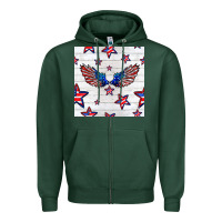 Sports Green patriotic eagle wing Zipper Hoodie - BundleAndBundleShop