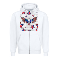 White patriotic eagle wing Zipper Hoodie - BundleAndBundleShop