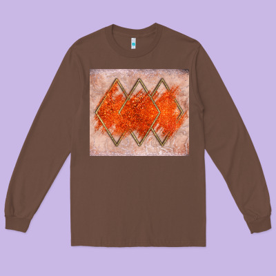 Orange Glitter Long Sleeve Tee Designed By Jahusdesignshop