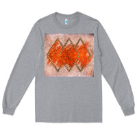 Heather Grey orange glitter Long Sleeve Tee - JahusDesignShop