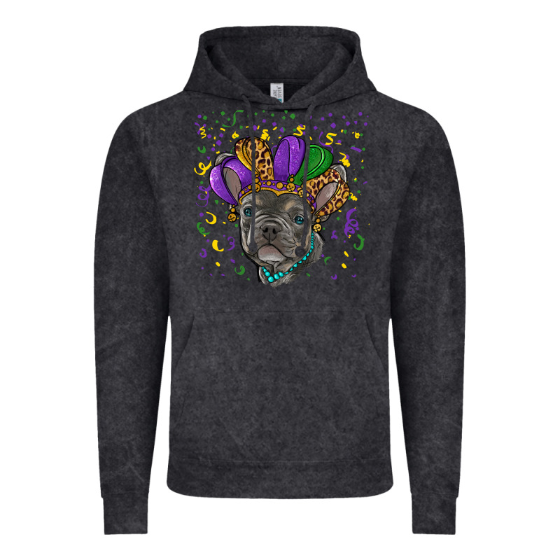 Mardi Gras French Bulldog Vintage Hoodie by RanaPortraitStore | Teevron